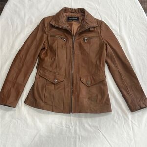 Light Brown Christian Reed Leather Aviator Jacket